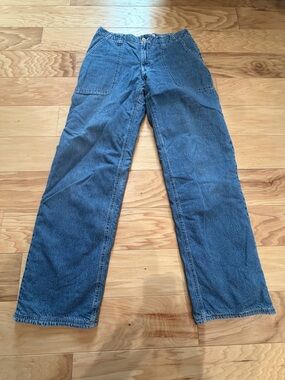 Vintage Y2K Old Navy Fleece Lined Wide Leg Jeans Size 6